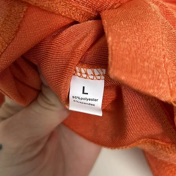 Orange Ruched Button-Up Top - Picture 2 of 5